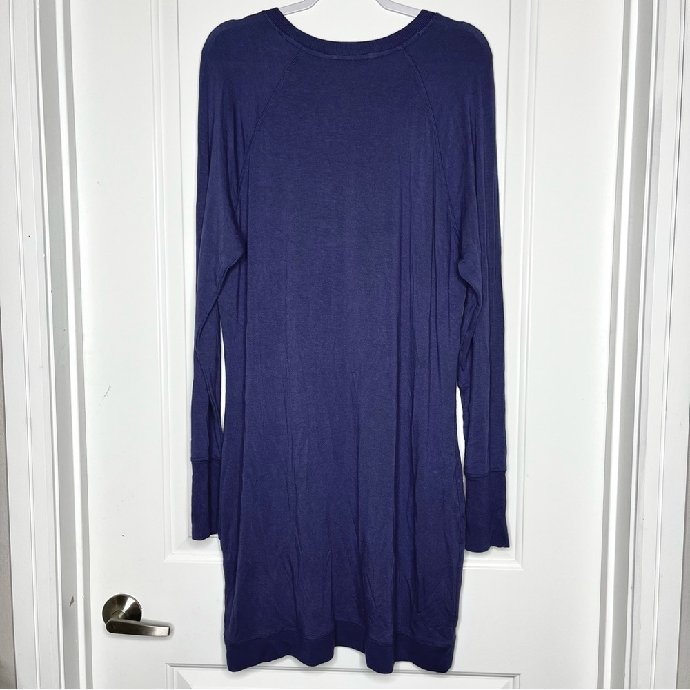 Athleta Criss Cross Long Sleeve Crew Neck Pullover Sweatshirt Tunic Dress - Picture 5 of 5